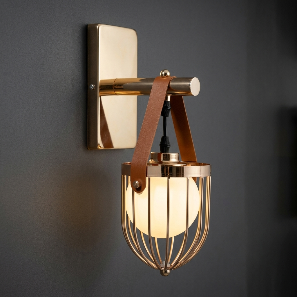 download - 2026-05-28T110327.882 Proudome Frosted Glass Ball Wall Light – Modern Gold Finish Decorative Wall Sconce (Bulb Not Included) - Image 1