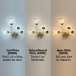 Proudome Modern 3 Color Mode LED Wall Light | Designer Gold Wall Sconce for Luxury Interiors - Image 4