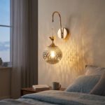 Proudome Smokey Glass Globe Wall Light | Luxury Gold Decorative Wall Lamp for Modern Interiors (Bulb Not Included) - Image 3