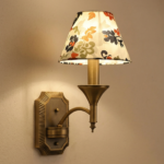 Proudome Vintage Fabric Shade Wall Light | Decorative Floral Wall Lamp for Elegant Interiors (Bulb Not Included)