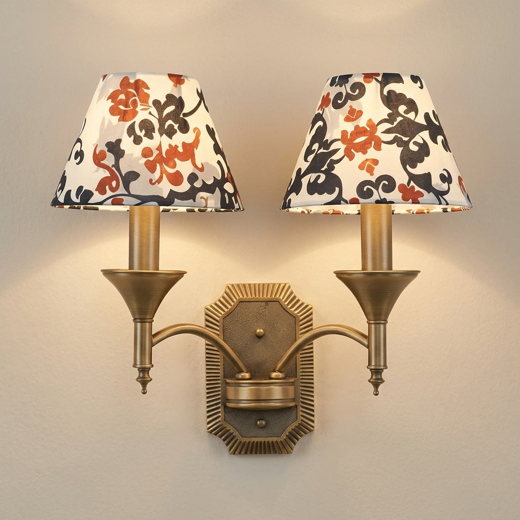 download - 2026-05-28T180129.843 Proudome Double Fabric Shade Wall Light | Vintage Designer Wall Sconce for Elegant Interiors (Bulb Not Included) - Image 1