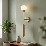 Proudome Dual Light Wall Sconce with Frosted Glass Globe & Integrated LED Accent Light (Bulb Not Included) - Image 3