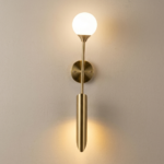Proudome Dual Light Wall Sconce with Frosted Glass Globe & Integrated LED Accent Light (Bulb Not Included)