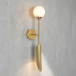 Proudome Dual Light Wall Sconce with Frosted Glass Globe & Integrated LED Accent Light (Bulb Not Included) - Image 4