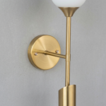 Proudome Dual Light Wall Sconce with Frosted Glass Globe & Integrated LED Accent Light (Bulb Not Included) - Image 5