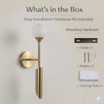 Proudome Dual Light Wall Sconce with Frosted Glass Globe & Integrated LED Accent Light (Bulb Not Included) - Image 7