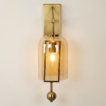 Proudome Amber Glass Wall Light – Elegant Gold Finish Decorative Wall Sconce (Bulb Not Included) - Image 4