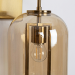 Proudome Amber Glass Wall Light – Elegant Gold Finish Decorative Wall Sconce (Bulb Not Included) - Image 5