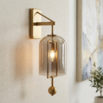 Proudome Smokey Glass Wall Light | Luxury Gold Decorative Wall Lamp for Modern Interiors (Bulb Not Included) - Image 4