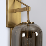 Proudome Smokey Glass Wall Light | Luxury Gold Decorative Wall Lamp for Modern Interiors (Bulb Not Included) - Image 5