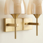 Proudome Dual Amber Glass Wall Light | Modern Gold Decorative Wall Sconce (Bulb Not Included) - Image 5
