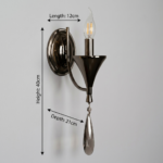 Proudome Decorative Crystal Wall Light | Modern Black Finish Luxury Wall Sconce - Image 6