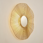 Proudome LED Wall Light with Mirror | Modern Sunburst Decorative Gold Wall Fixture - Image 4