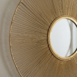 Proudome LED Wall Light with Mirror | Modern Sunburst Decorative Gold Wall Fixture - Image 5