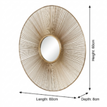 Proudome LED Wall Light with Mirror | Modern Sunburst Decorative Gold Wall Fixture - Image 6