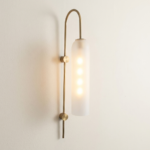 Proudome Frosted White Glass Wall Light | Modern Decorative Gold Wall Sconce (Bulb Not Included)