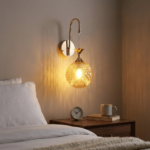 Proudome Amber Glass Wall Light | Modern Decorative Globe Lighting Fixture (Bulb Not Included) - Image 2