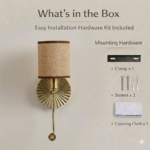 Proudome Wall Light with Reading Light | Fabric Shade Bedside Lamp | (Bulb Not Included) - Image 7