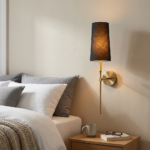 Proudome Black Fabric Shade Wall Light | Modern Gold Finish Decorative Wall Sconce (Bulb Not Included) - Image 3