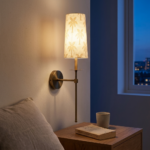 Proudome Decorative Fabric Shade Wall Light | Modern Gold Finish Wall Sconce (Bulb Not Included) - Image 3