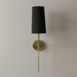 Proudome Black Fabric Shade Wall Light | Modern Gold Finish Decorative Wall Sconce (Bulb Not Included) - Image 2