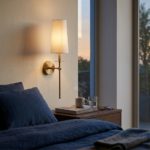 Proudome White Fabric Shade Wall Light | Modern Gold Finish Decorative Wall Sconce (Bulb Not Included) - Image 3