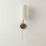 Proudome White Fabric Shade Wall Light | Modern Gold Finish Decorative Wall Sconce (Bulb Not Included) - Image 2
