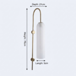 Proudome Frosted White Glass Wall Light | Modern Decorative Gold Wall Sconce (Bulb Not Included) - Image 6