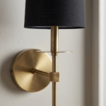 Proudome Black Fabric Shade Wall Light | Modern Gold Finish Decorative Wall Sconce (Bulb Not Included) - Image 5