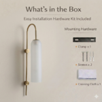Proudome Frosted White Glass Wall Light | Modern Decorative Gold Wall Sconce (Bulb Not Included) - Image 7