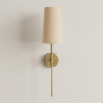 Proudome Fabric Shade Wall Light | Modern Gold Finish Decorative Wall Sconce (Bulb Not Included) - Image 2