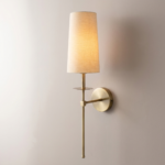 Proudome Fabric Shade Wall Light | Modern Gold Finish Decorative Wall Sconce (Bulb Not Included)