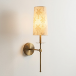Proudome Decorative Fabric Shade Wall Light | Modern Gold Finish Wall Sconce (Bulb Not Included)
