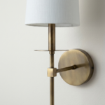 Proudome White Fabric Shade Wall Light | Modern Gold Finish Decorative Wall Sconce (Bulb Not Included) - Image 5