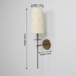 Proudome Decorative Fabric Shade Wall Light | Modern Gold Finish Wall Sconce (Bulb Not Included) - Image 6