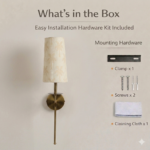 Proudome Decorative Fabric Shade Wall Light | Modern Gold Finish Wall Sconce (Bulb Not Included) - Image 7