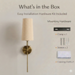 Proudome Fabric Shade Wall Light | Modern Gold Finish Decorative Wall Sconce (Bulb Not Included) - Image 7