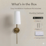 Proudome White Fabric Shade Wall Light | Modern Gold Finish Decorative Wall Sconce (Bulb Not Included) - Image 7