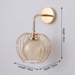 Amber Glass Hanging Wall Light (Bulb Not Included) - Image 6