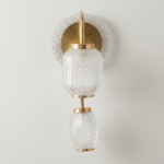 Proudome 3 Color Mode LED Acrylic Wall Light | Decorative Gold Finish Designer Wall Sconce - Image 2