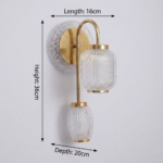 Proudome 3 Color Mode LED Acrylic Wall Light | Decorative Gold Finish Designer Wall Sconce - Image 7