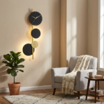 Proudome 3 Color Mode LED Wall Clock Light | Modern Decorative Black & Gold Wall Clock - Image 3