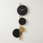 Proudome 3 Color Mode LED Wall Clock Light | Modern Decorative Black & Gold Wall Clock - Image 2