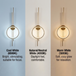 Proudome 3 Color Mode LED Ring Wall Light | Modern Gold Designer Wall Sconce - Image 5