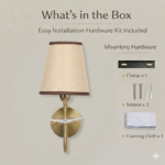 Proudome Fabric Shade Wall Light | Modern Gold Decorative Wall Sconce (Bulb Not Included) - Image 7