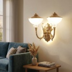 Proudome 3 Color Mode LED Acrylic Wall Light | Decorative Gold Finish Wall Sconce - Image 3