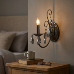Proudome Luxury Crystal Drop Wall Sconce | Elegant Black Decorative Wall Lamp (Bulb Not Included) - Image 3