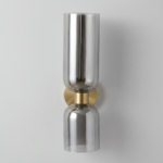 Proudome Smokey Glass Wall Light | Modern Gold Decorative Wall Sconce (Bulb Not Included) - Image 2