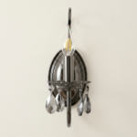 Proudome Luxury Crystal Drop Wall Sconce | Elegant Black Decorative Wall Lamp (Bulb Not Included) - Image 2