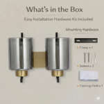 Proudome Dual Smokey Glass Wall Light | Modern Gold Decorative Wall Sconce (Bulb Not Included) - Image 7